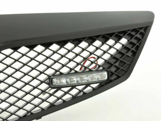 Sportgrill mit Positionslicht Frontgrill Mazda 2 Typ DY  03-07 schwarz