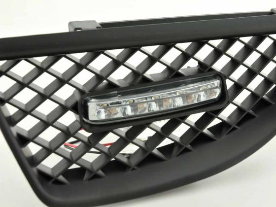 Sportgrill mit Positionslicht Frontgrill Renault Megane  99-02 schwarz