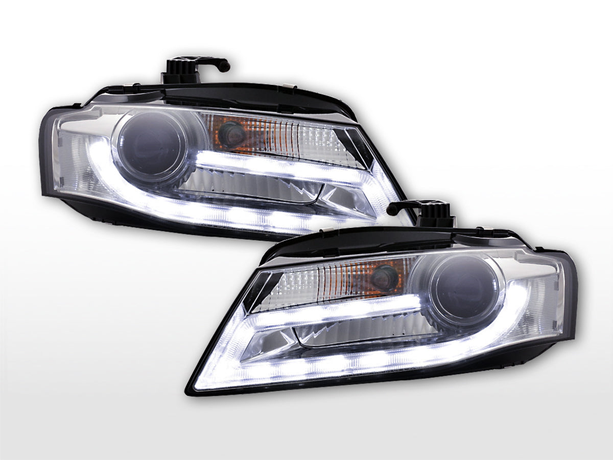 Scheinwerfer Set Xenon Daylight LED Tagfahrlicht Audi A4 B8 8K  07-11 chrom
