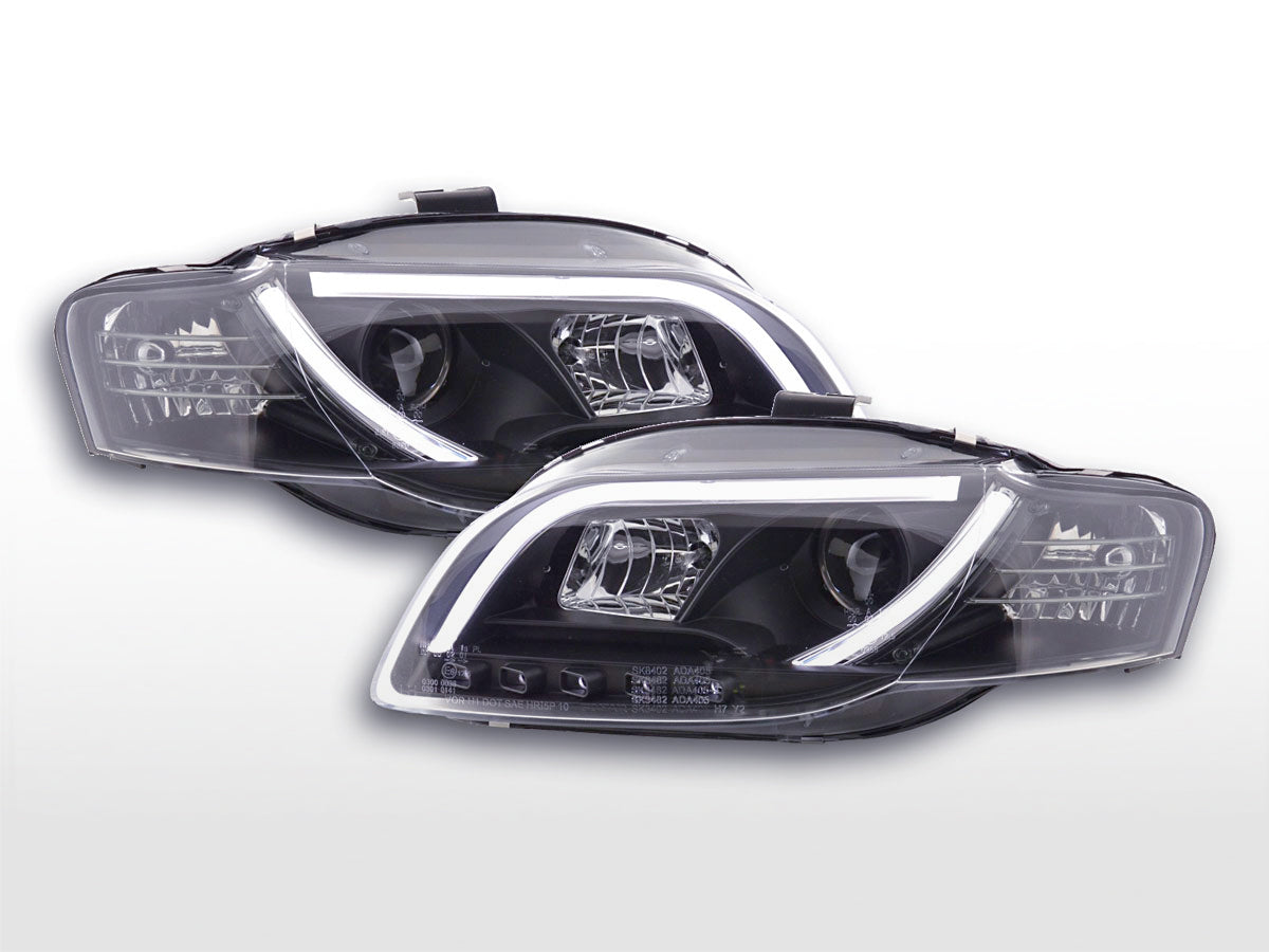 Scheinwerfer Set Daylight LED TFL-Optik Audi A4 Typ 8E  04-08 schwarz für Rechtslenker