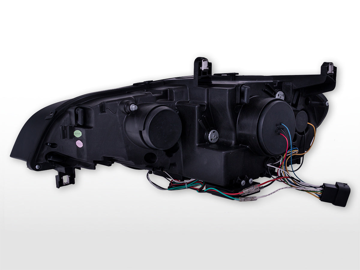 LED headlight set with LED daytime running lights and AFS chip BMW X5 E70 08-13 black for right-hand drive