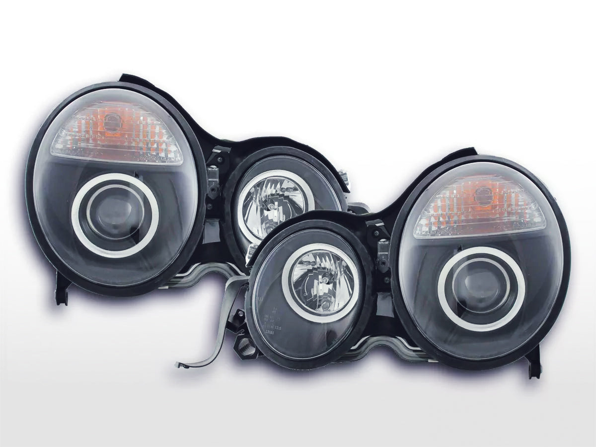 Headlight set Mercedes E-Class type W210 99-01 black