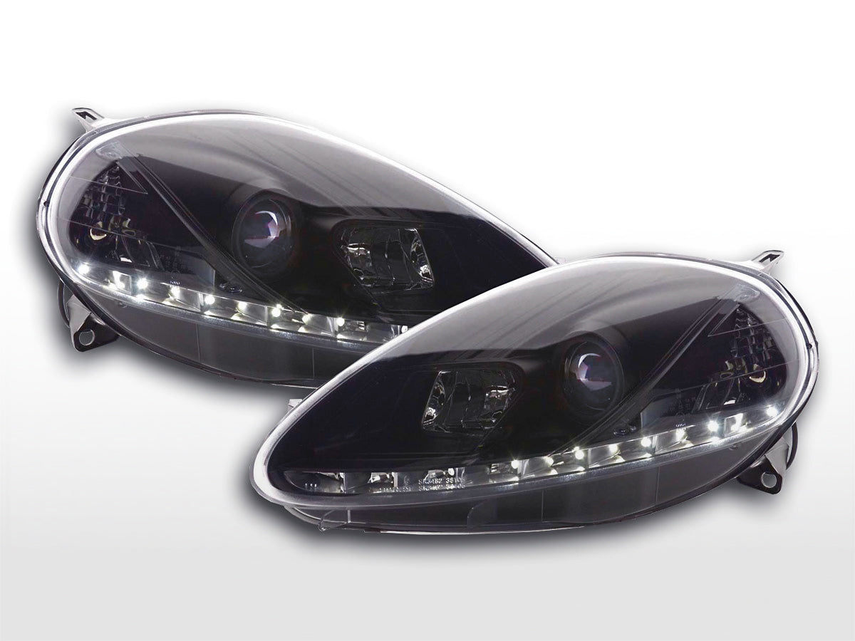 Headlight set Daylight LED DRL look Fiat Grande Punto Type 199 08- chrome