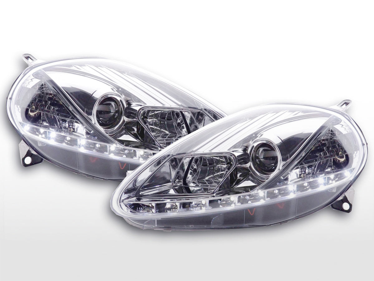 Headlight set Daylight LED DRL look Ford Fiesta Type MK6 03-07 black