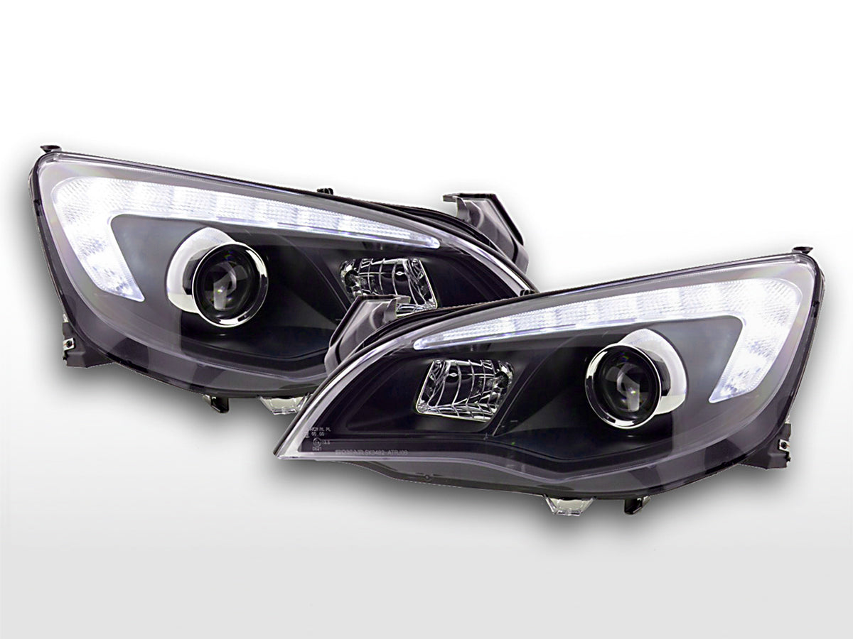 Headlight set Opel Astra J 5-door 2009-2012 black with motor