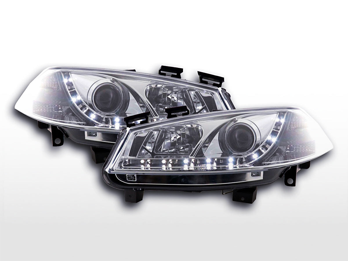 Headlight set Daylight LED DRL look Seat Ibiza Type 6J 08- chrome