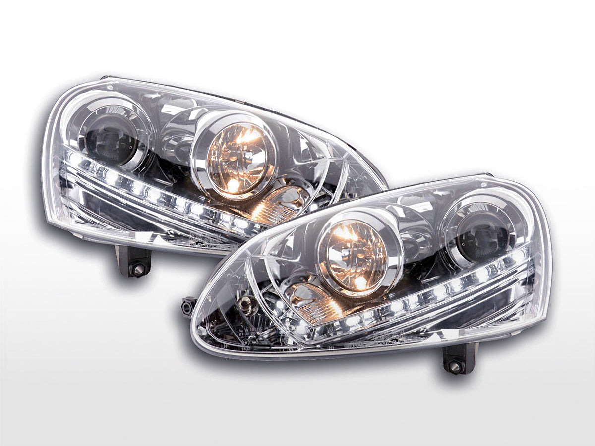 Scheinwerfer Set Daylight LED Tagfahrlicht VW Golf 5 Typ 1K  03-08 chrom