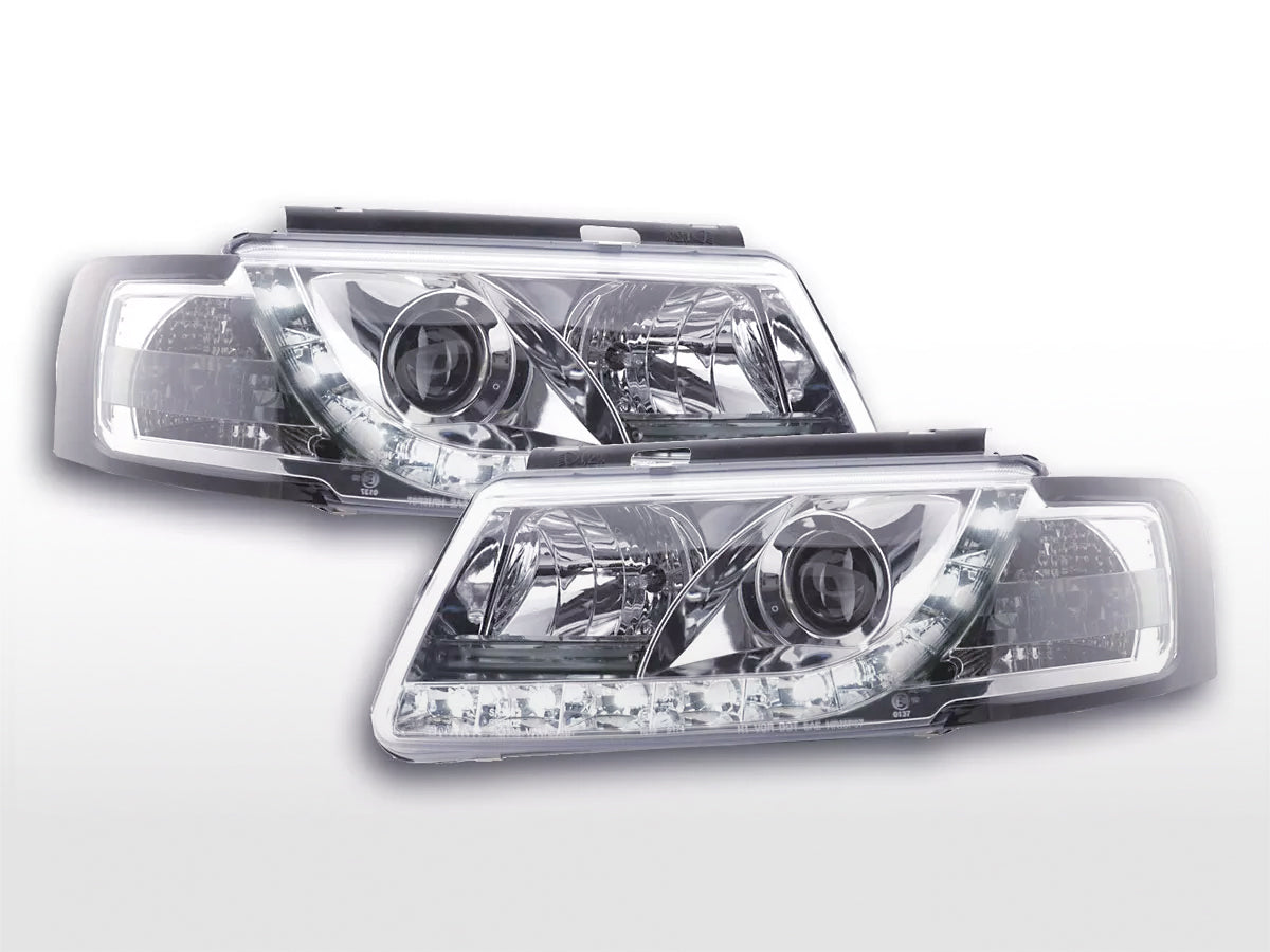 Headlight set Daylight LED DRL look VW Passat Type 3B 97-00 chrome
