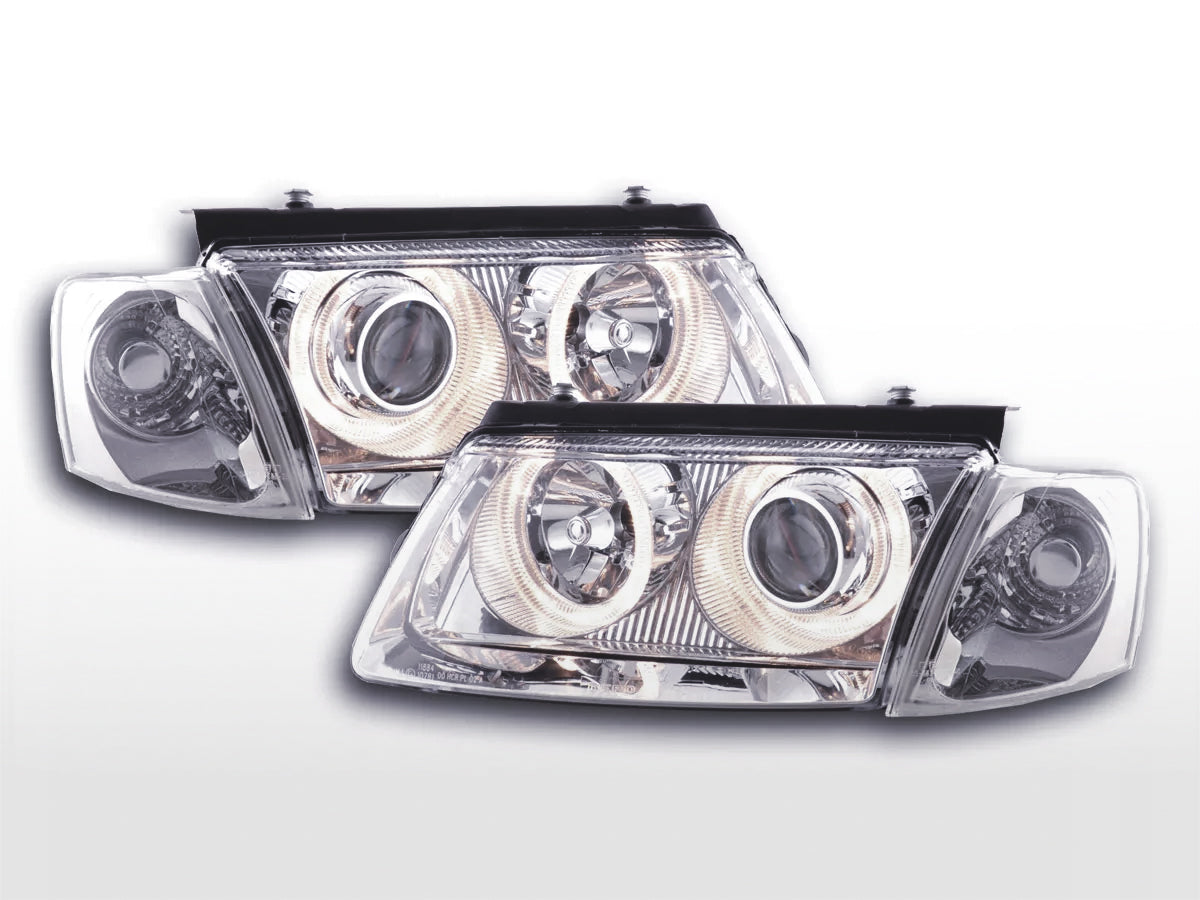 Headlight set Angel Eyes VW Passat Type 3B 97-00 chrome