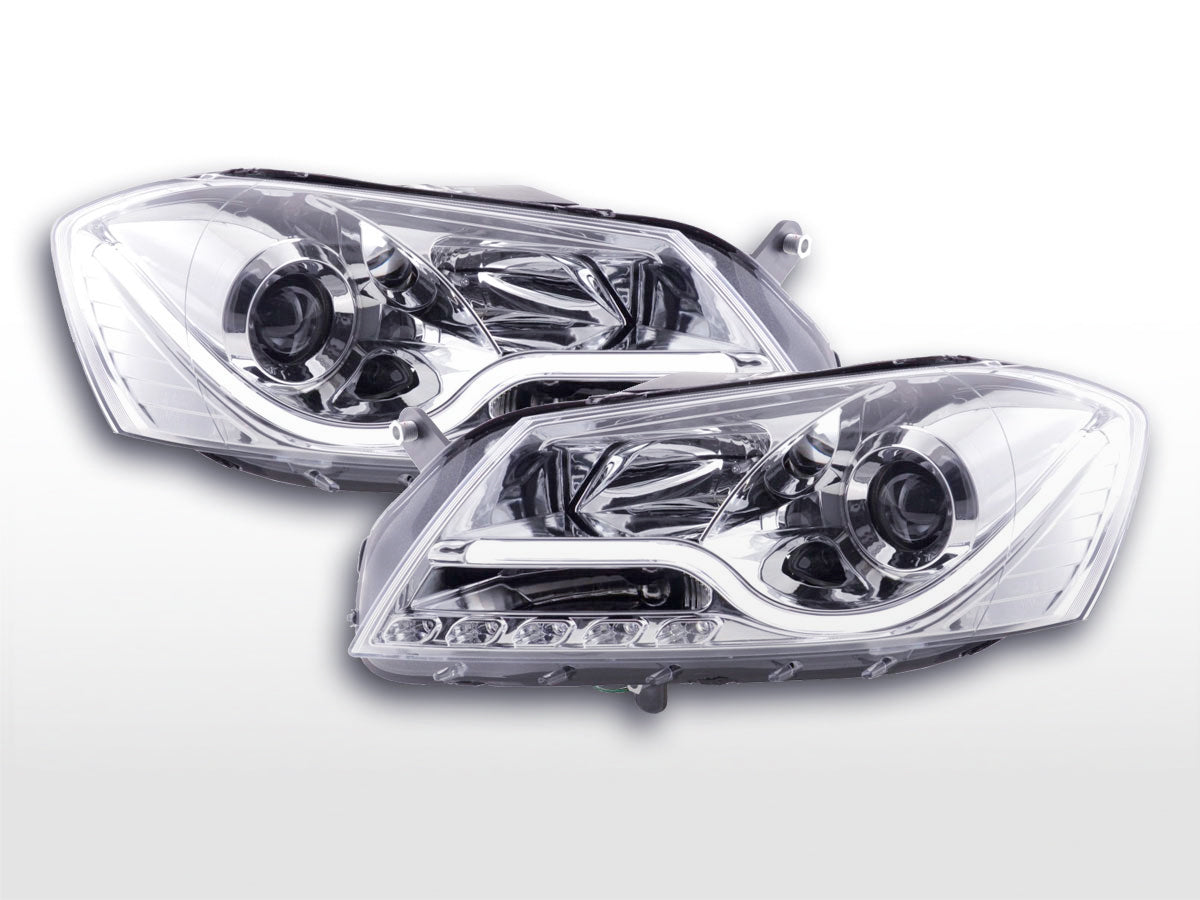 Headlight set Daylight LED DRL look VW Passat B7 3C 10- chrome