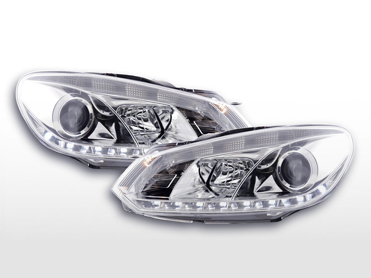 Scheinwerfer Set Daylight LED Tagfahrlicht VW Golf 6 Typ 1K  08- chrom für Rechtslenker