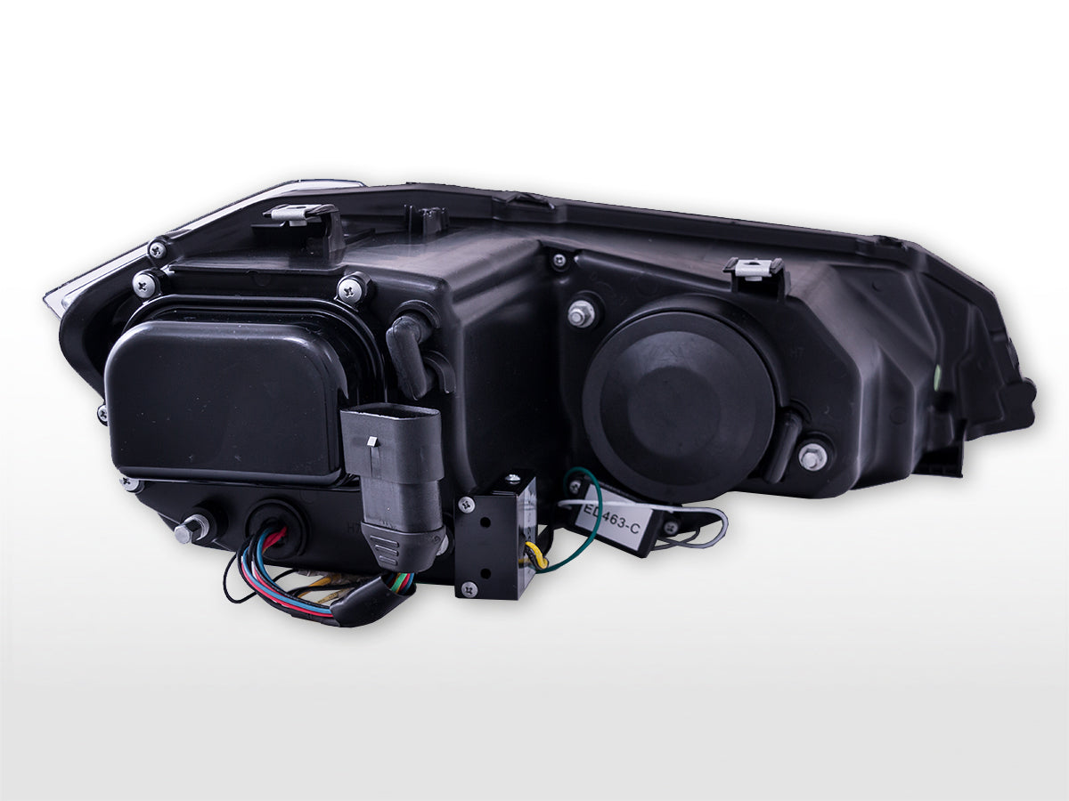 Headlight set LED daytime running light VW Polo VI type AW year 17-21 black for right-hand drive