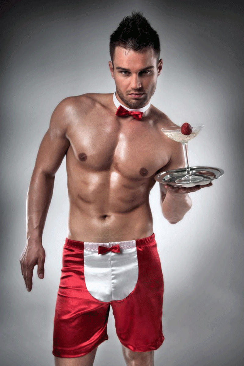 long men's shorts waiter red/white - PASSION 019