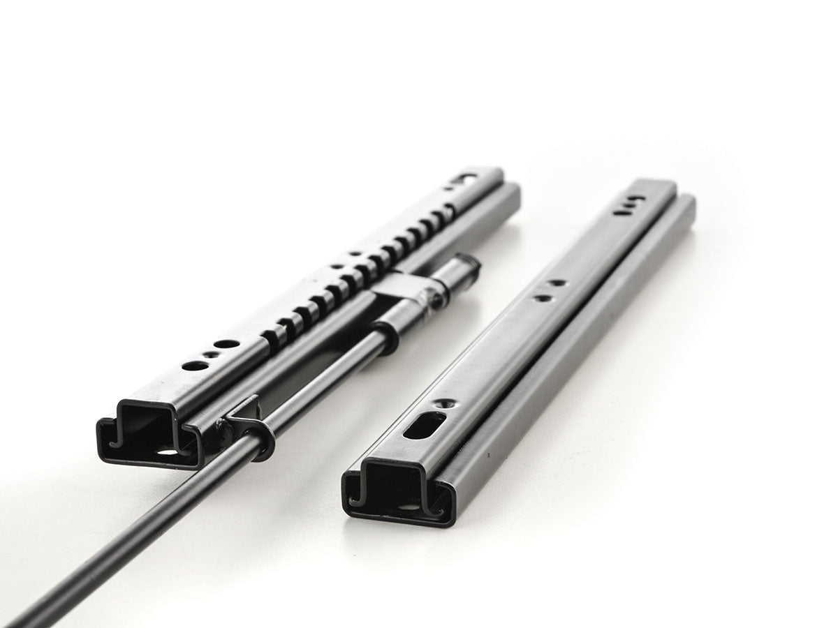Universal guide rails for vintage car seats with adjustment lever
