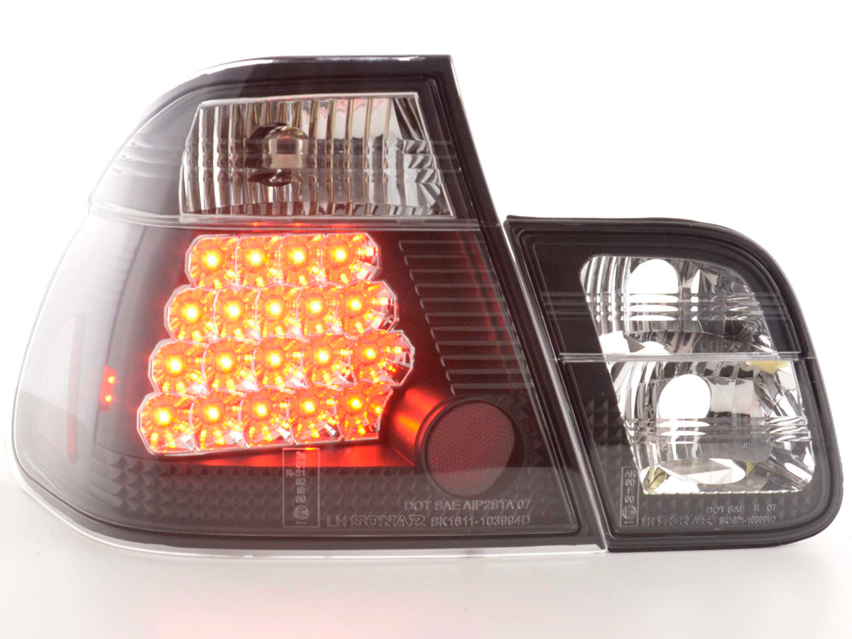 LED taillights set BMW 3 Series Sedan Type E46 98-01 black