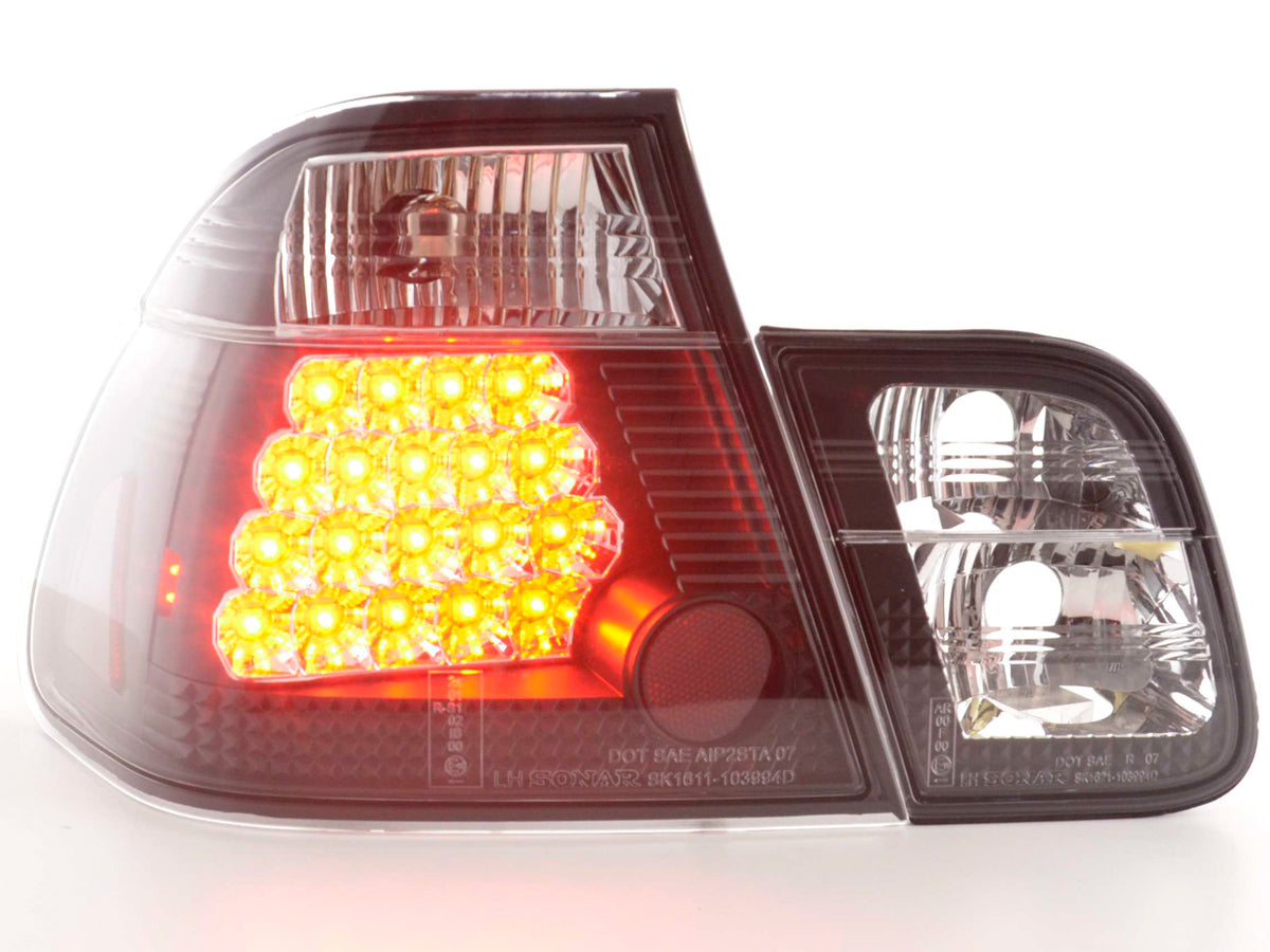 LED taillights set BMW 3 Series Sedan Type E46 98-01 black