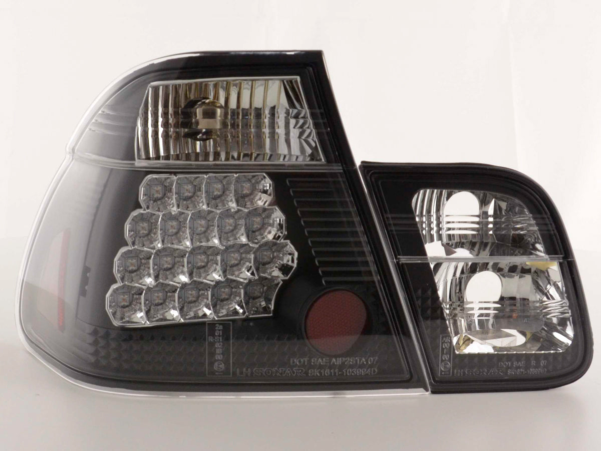 LED taillights set BMW 3 Series Sedan Type E46 98-01 black