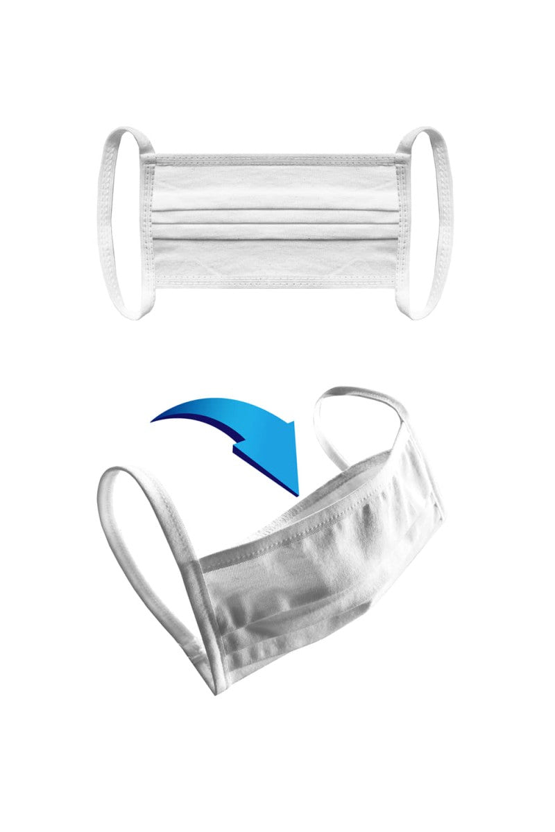 Cotton mask 2-ply with filter pocket white - STANDARD 100 by OEKO-TEX
