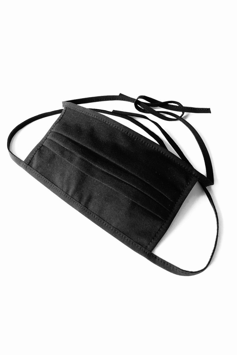 Cotton mask 2-ply to tie and with filter pocket black - STANDARD 100 by OEKO-TEX