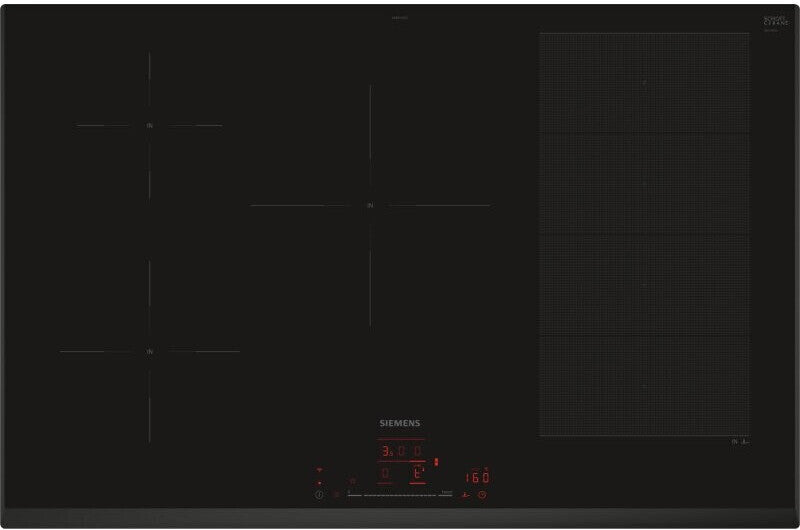 Siemens EX851HJ26E induction hob with extractor hood, 80 cm, black