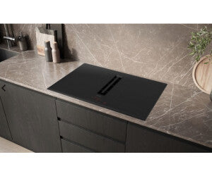 Siemens ED851HQ26E Series iQ500 induction hob with extractor hood, 80cm, black