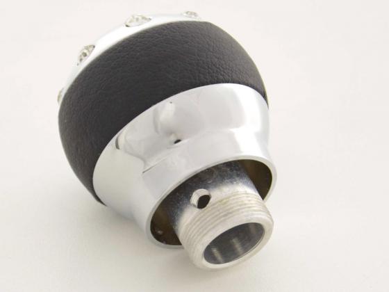 Gear knob aluminum with crystals and leather trim