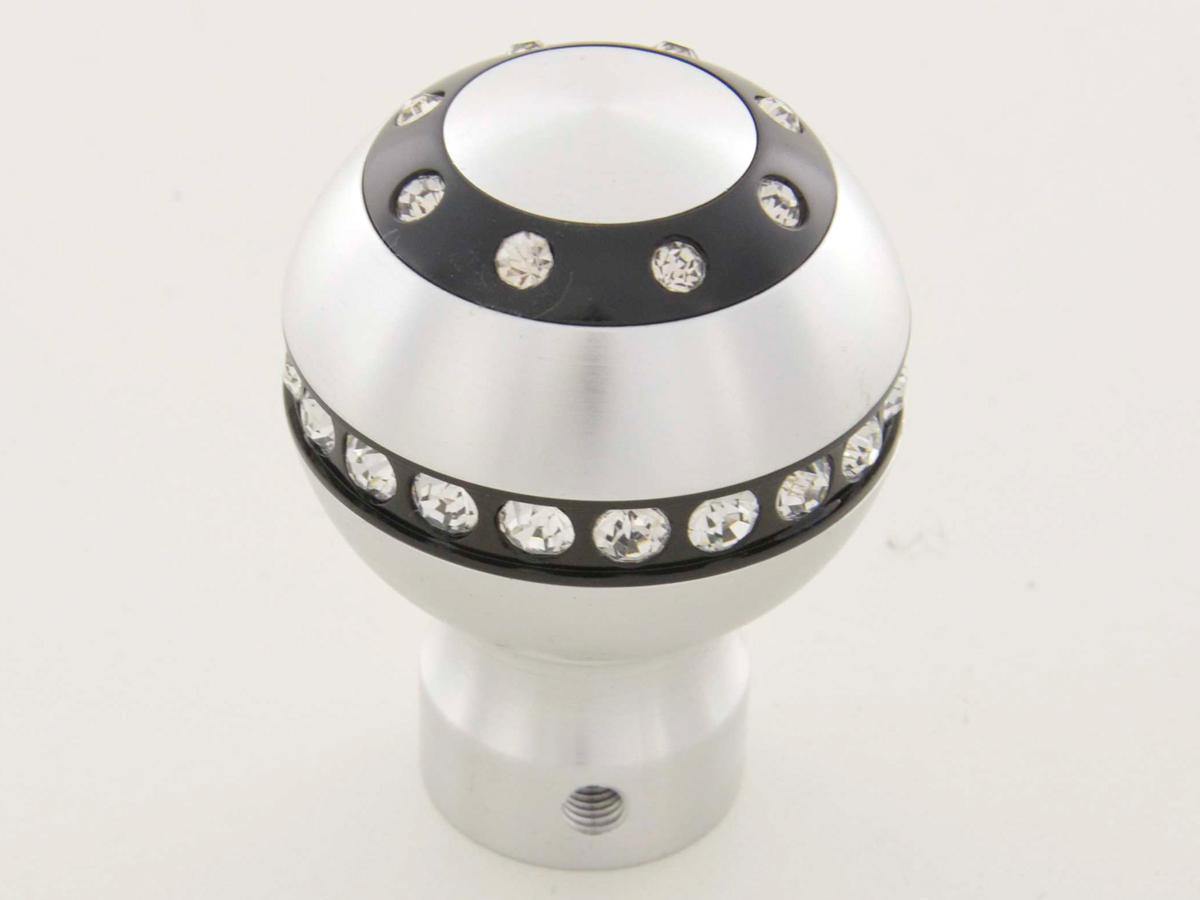 Gear knob aluminum with crystals, chrome surface