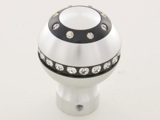 Gear knob aluminum with crystals, chrome surface