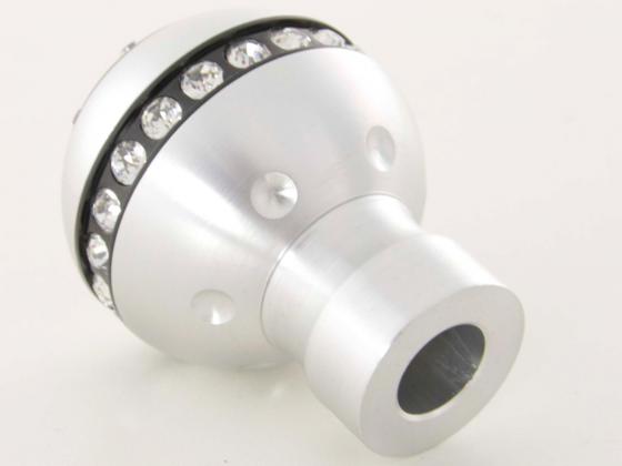 Gear knob aluminum with crystals, chrome surface