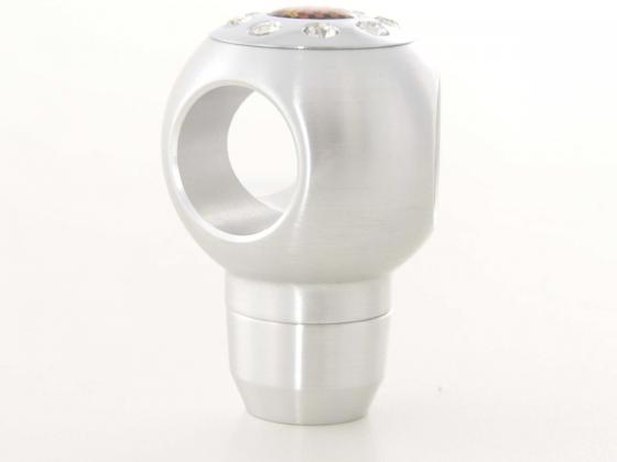 Gear knob aluminum with crystals, chrome surface