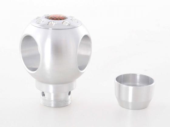 Gear knob aluminum with crystals, chrome surface