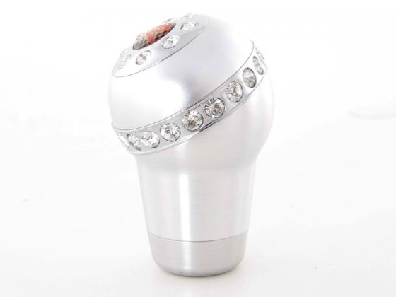 Gear knob aluminum with crystals, chrome surface