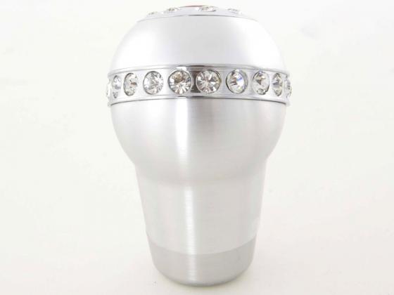 Gear knob aluminum with crystals, chrome surface