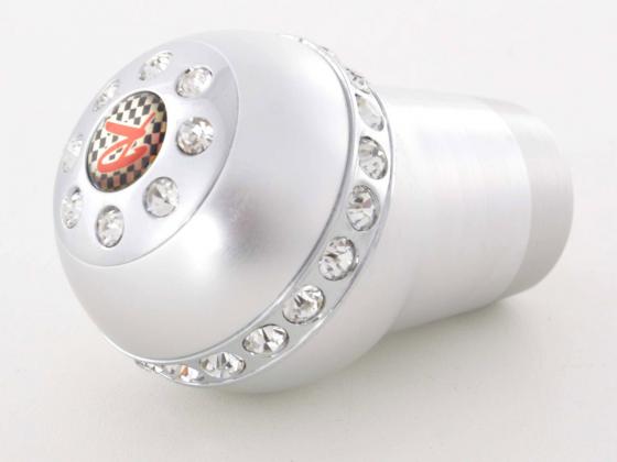 Gear knob aluminum with crystals, chrome surface