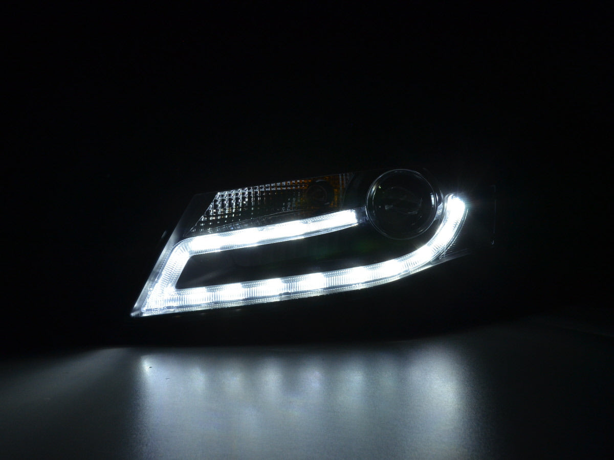 Scheinwerfer Set Xenon Daylight LED Tagfahrlicht Audi A4 B8 8K  07-11 schwarz