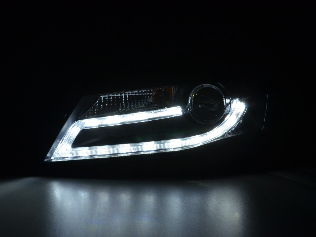 Headlight set Daylight LED DRL look Skoda Octavia from 2009 black
