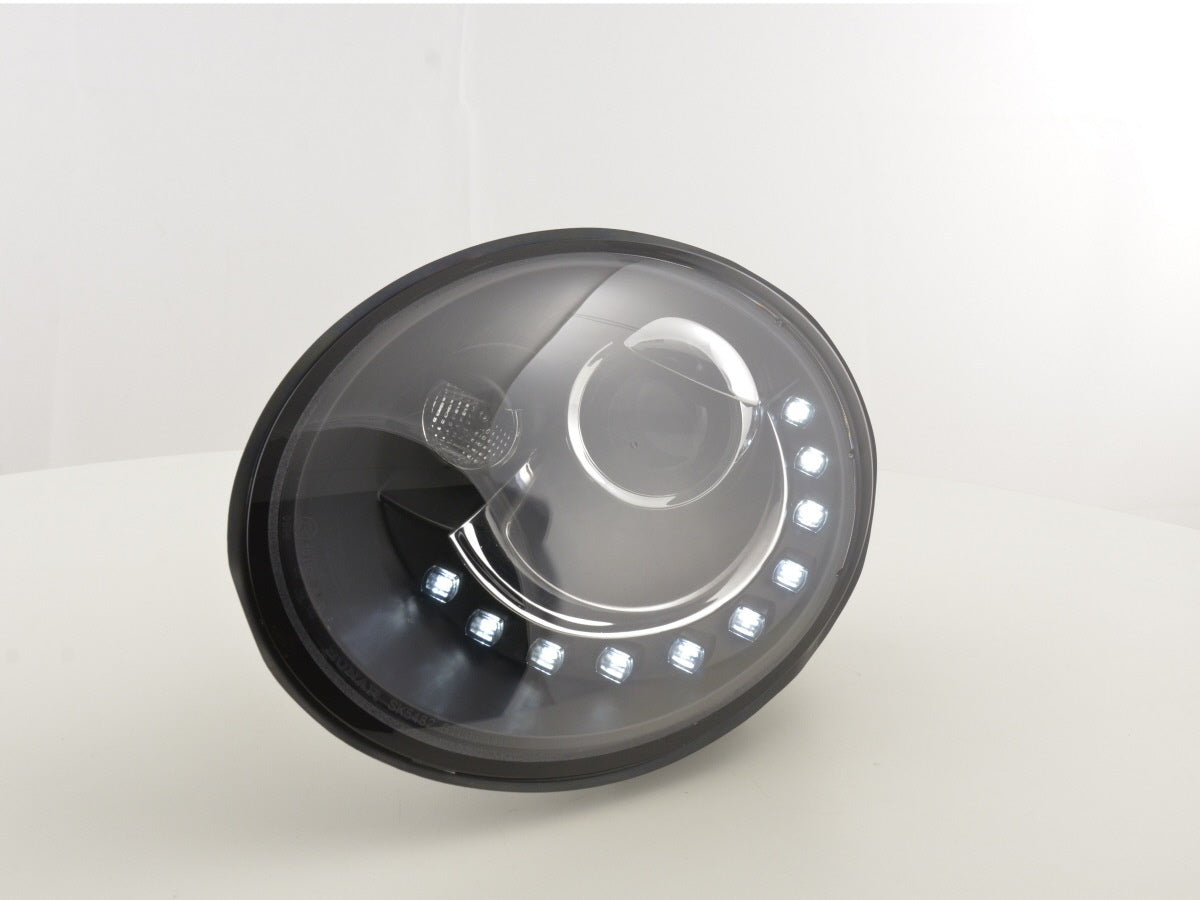 Headlight set Daylight LED DRL look VW New Beetle 2006-2012 chrome