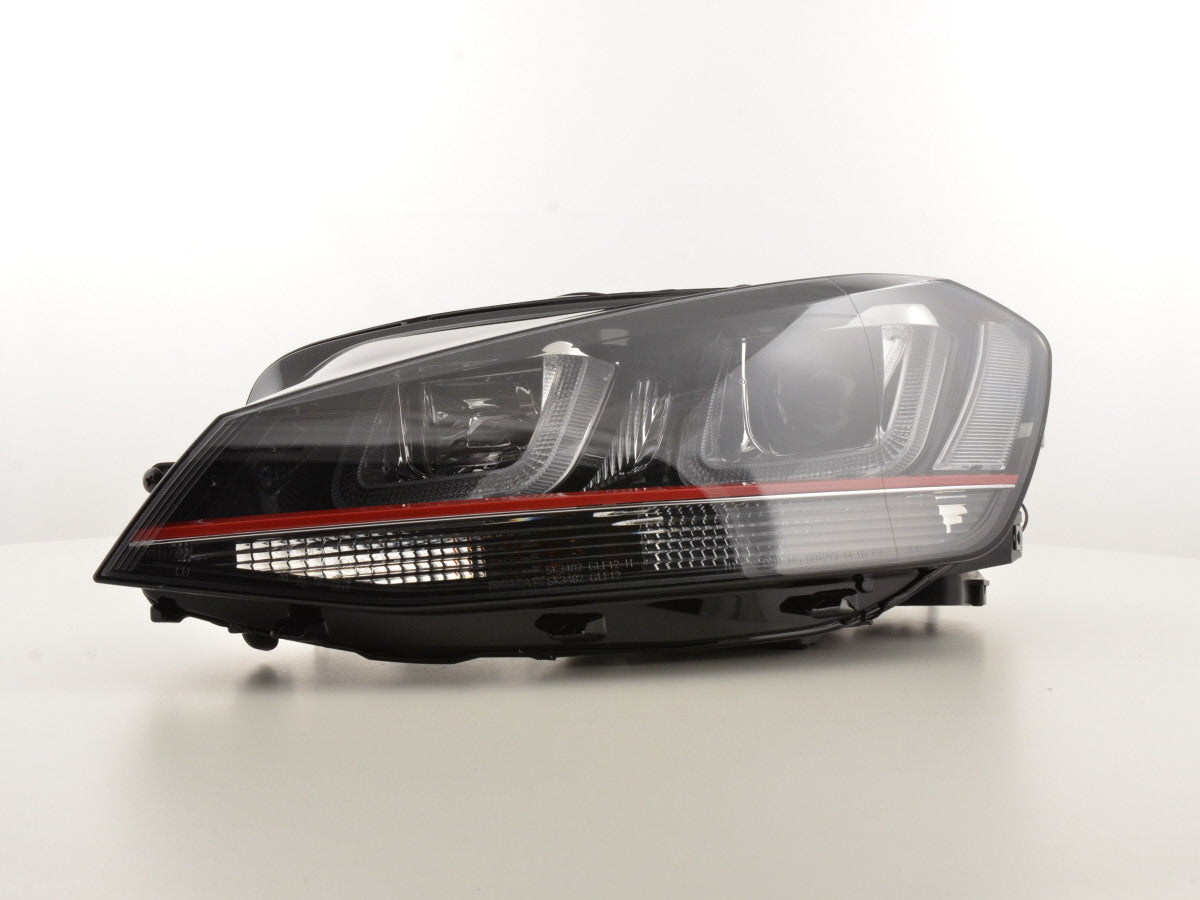 Scheinwerfer Set Daylight LED Tagfahrlicht VW Golf 7  ab 2012 schwarz/rot
