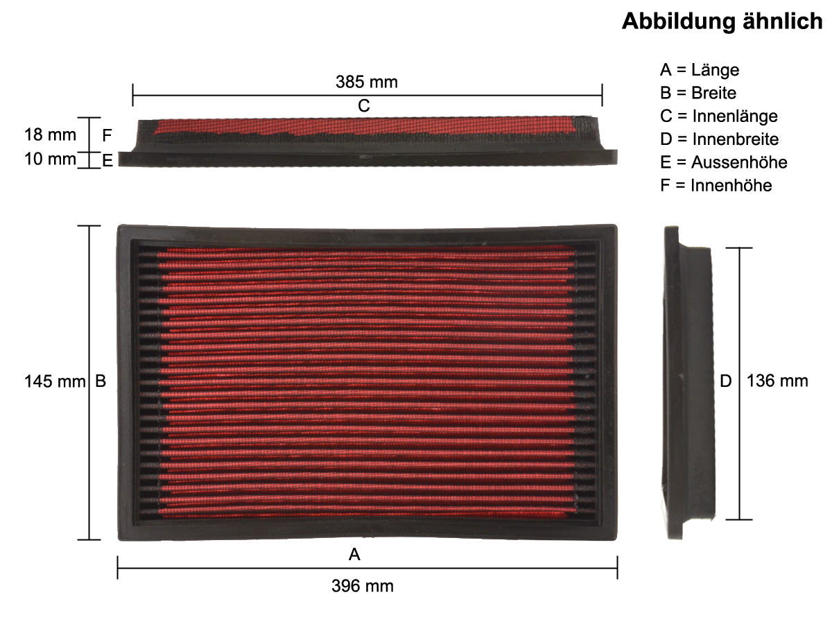 Sports air filter replacement filter Ford Cougar 2.0i