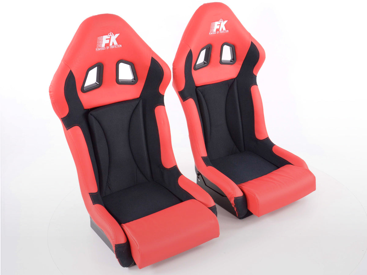 FK sports seats car full bucket seats set Race 1 with glossy fiberglass cover