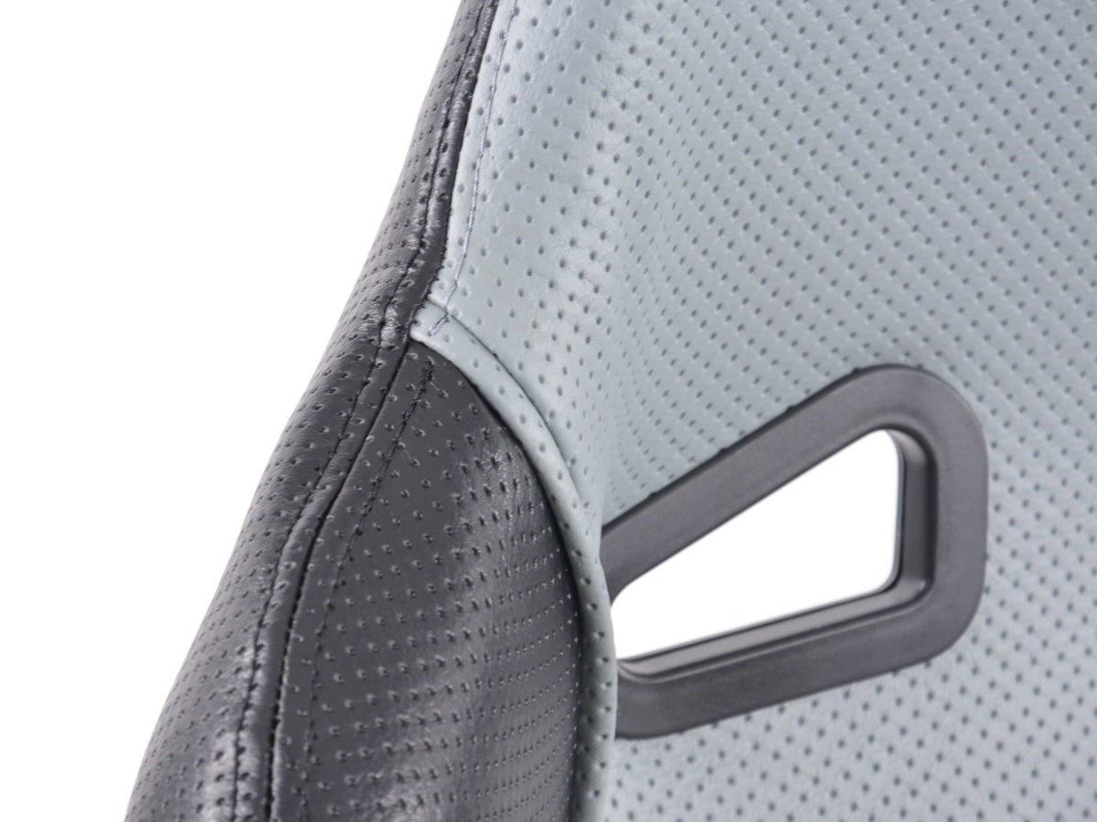 FK sports seats car half bucket seats set SCE-Sportive 2 artificial leather grey/black