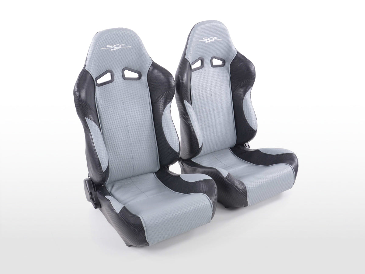 FK sports seats car half bucket seats set SCE-Sportive 2 artificial leather red/black